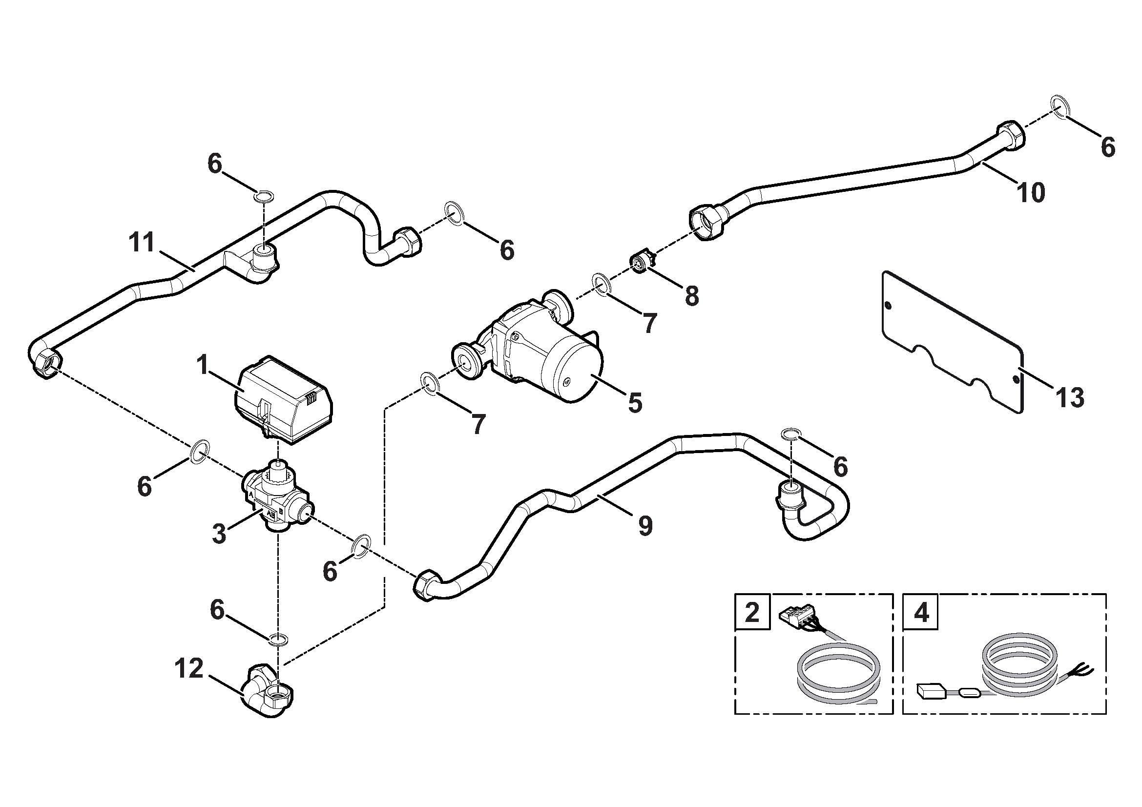 Schéma éclaté Vue Principale — Remeha KIT V3V INTERNE CTG JA83
